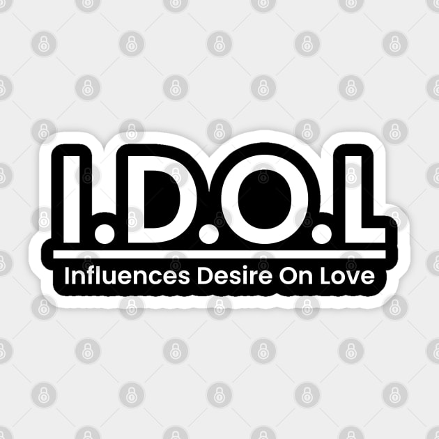 IDOL Meaning Word Art Minimalist Design Sticker by PANGANDOY